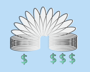 Illustration with a slinky being flexible between price points.