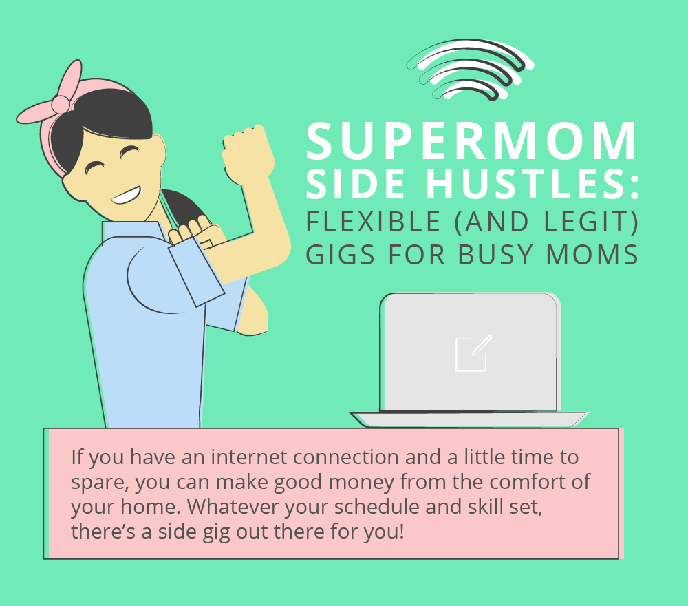 Introduction to infographic about side gigs for working moms.