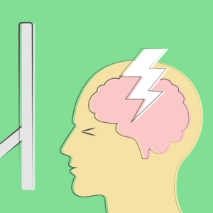 Illustration of a person with a headache.