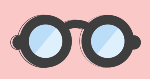 Illustration of a pair of eyeglasses.