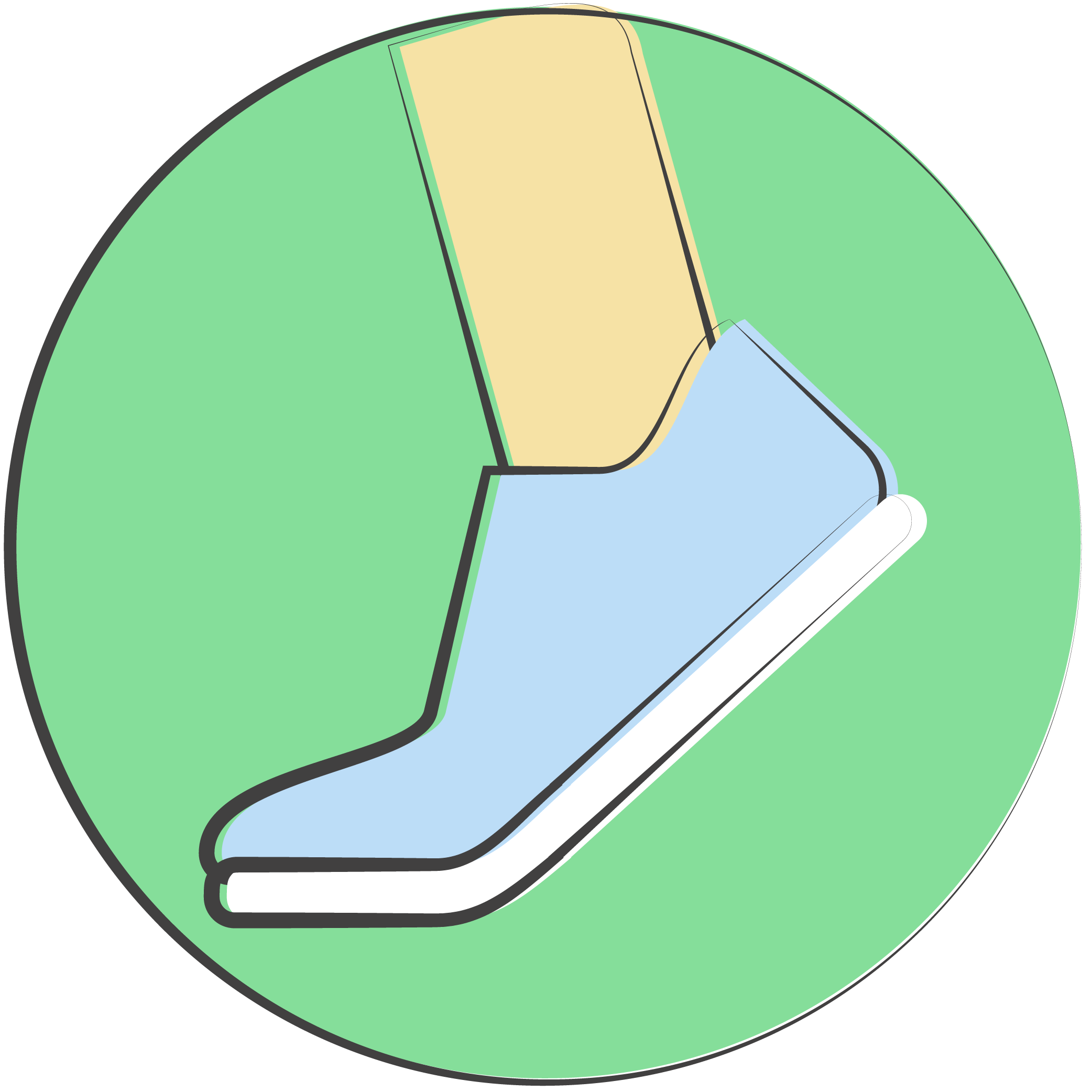 Illustration of a foot in motion.