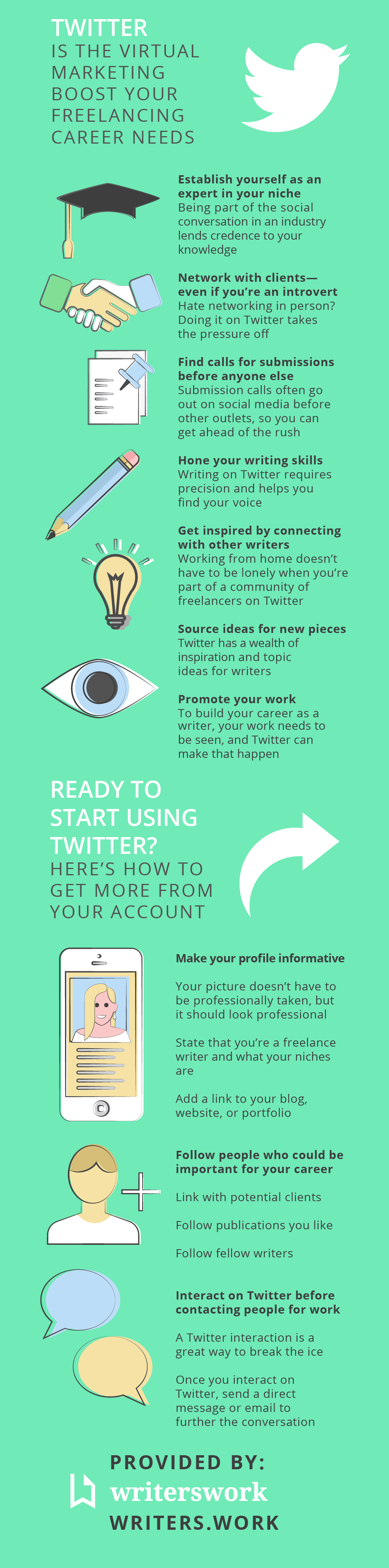 Tips for using Twitter to enhance your freelance writing career.