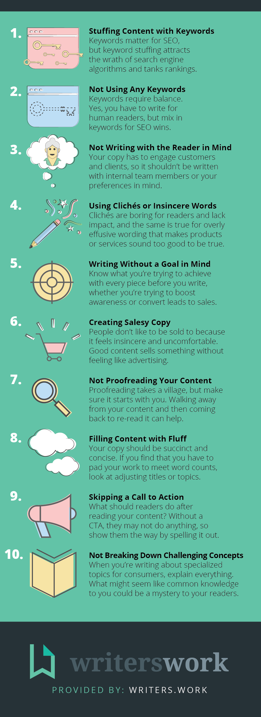 Copywriting mistakes infographic